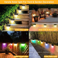 Waterproof Warm White RGB Solar Deck For Yard Pathway Stair LED Solar Fence Light